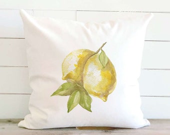 Lemons - Square Canvas Pillow, Summer decor, Throw Pillow, 18" x 18"