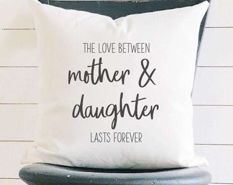 Mother Daughter Love - Square Canvas Pillow, Home Decor, Decorative Pillow, Throw Pillow, Spring Decor, Spring Pillow, 18" x 18"