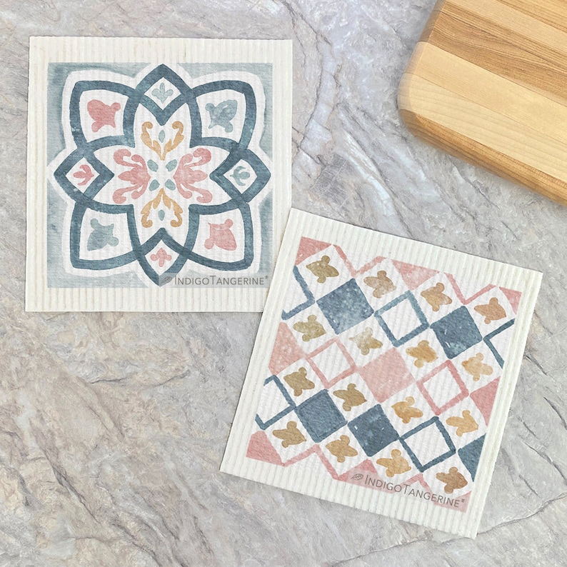 Indigo Tangerine Dish Cloth