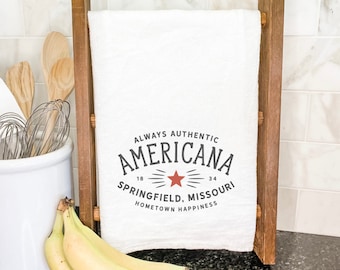 Americana Custom - Cotton Tea Towel, Flour Sack Towel, Kitchen Decor, Custom Tea Towel, 27" x 27"