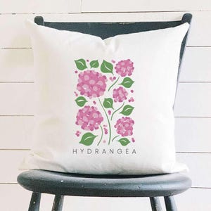 Hydrangea (Garden Edition) - Square Canvas PillowFloral Pillow, Throw Pillow, 18&quot; x 18&quot;