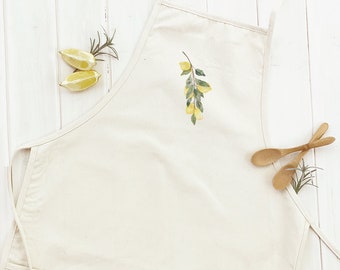 Lemon Branch - Women's Apron, Gift for Her, Cooking Apron, Craft Apron, Summer Apron, Adult Fit