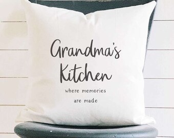 Grandma's Kitchen - Square Canvas Pillow, Home Decor, Decorative Pillow, Throw Pillow, Spring Decor, Spring Pillow, 18" x 18"