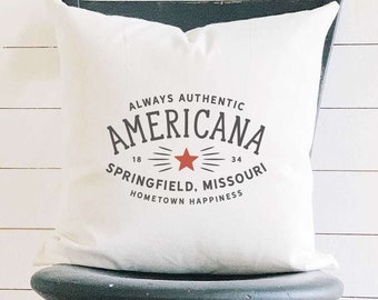 Americana Custom - Square Canvas Pillow, Home Decor, Decorative Pillow, Throw Pillow, Custom Pillow, 18" x 18"