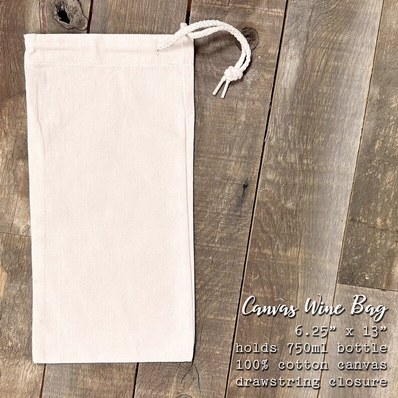 Regional Collective Custom Canvas Wine Bag, Wine Gift, Sturdy Reusable Bag, Custom Wine Bag, 13 x 6 image 2