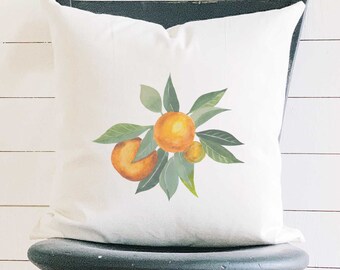 Tangerine Bunch - Square Canvas Pillow, Home Decor, Decorative Pillow, Throw Pillow, Summer Decor, Summer Pillow, 18" x 18"