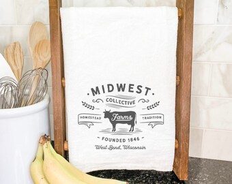 Regional Collective Custom - Cotton Tea Towel, Flour Sack Towel, Kitchen Decor, Custom Tea Towel, 27" x 27"