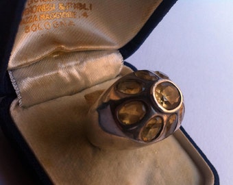 Victorian silver and stones ring, vintage jewels, revival - Victorian ring in silver and stones, vintage jewelry, revival