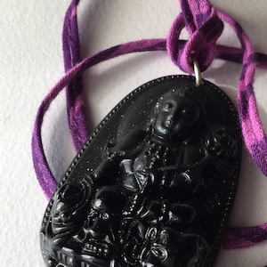 Tibetan black obsidian necklace clearance