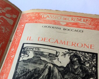 Classics of Laughter, Formiggini Editore Roma, Giovanni Boccaccio, The Decameron, Fiammetta, Antique book, Collectibles books, Erotika