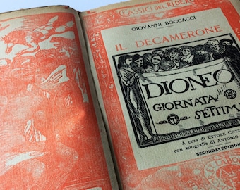 Classics of Laughter, Formiggini Editore Roma, Giovanni Boccaccio, The Decameron, Seventh Day, Antique book, Collectibles