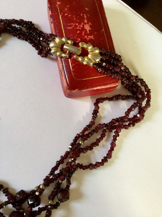 Antiques Victorian Style Multi Strands Garnet Sil… - image 4