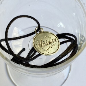 Antiques Silver Coin Love Token Misschen Pendant