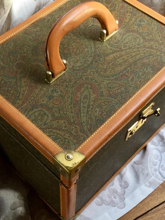 Vintage Etro Style Paisley Train Case Bag
