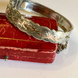Antiques Victorian Silver 9CT 9K Gold Bangle Bracelet