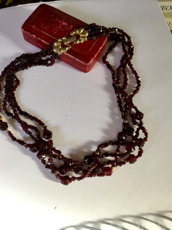 Antiques Victorian Style Multi Strands Garnet Sil… - image 3