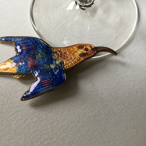 Vintage Enamel Easter Bird Brooch