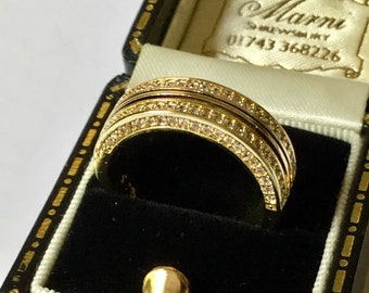 Antiques Art Deco Style Silver Gilt Band Ring