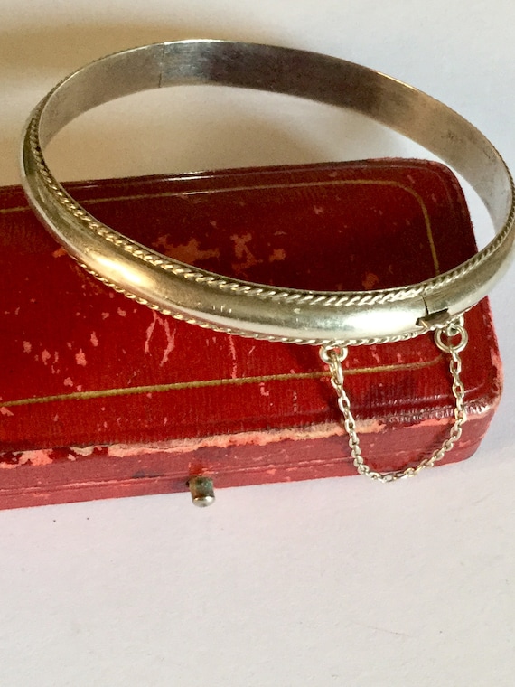 Antiques Edwardian Silver Bangle Bracelet - image 2