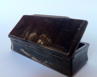 Victorian Animal Horn Snuffbox - Victorian animal horn snuffbox