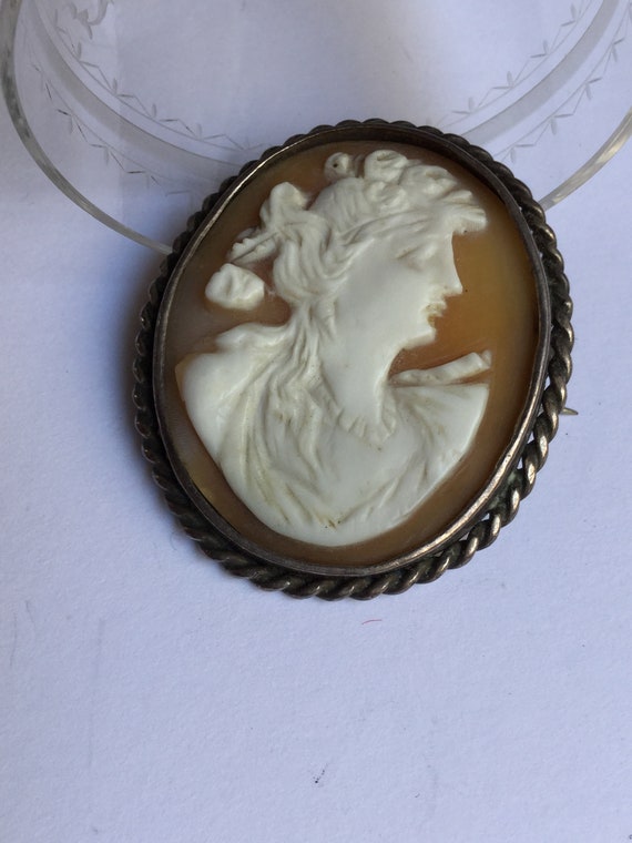 Antiques Edwardian Belle Epoque Silver Cameo Broo… - image 5