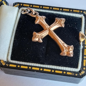 Antiques Victorian 9CT 9K Gold Cross Pendant
