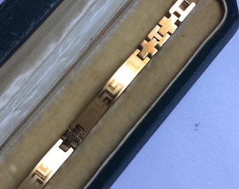 vintage 18ct 18k GP Bracelet de style grec