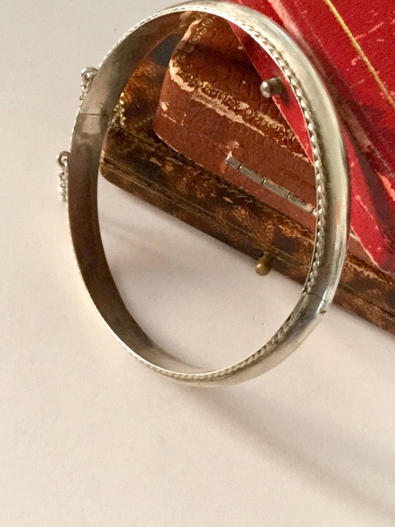 Antiques Edwardian Silver Bangle Bracelet - image 9