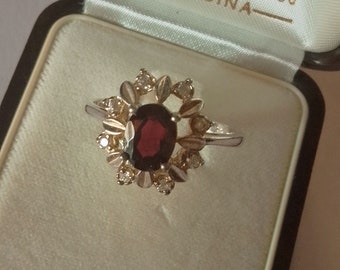 Edwardian Ring Antiques Jewel Engagement Silver Garnet