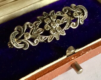 Antiques Edwardian Style Silver Ornate Brooch