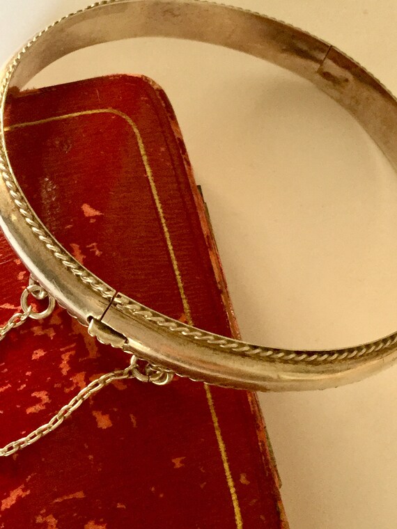 Antiques Edwardian Silver Bangle Bracelet - image 6