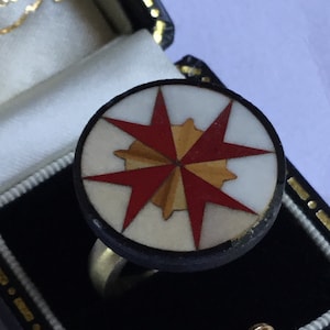 Antiques Victorian Mosaic Maltese Cross Ring