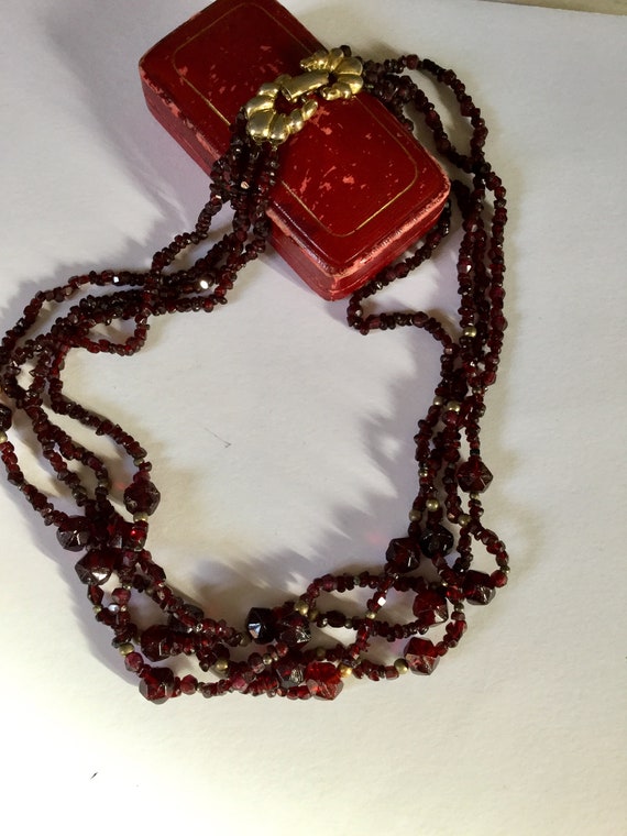 Antiques Victorian Style Multi Strands Garnet Sil… - image 8