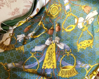 Antiques 50s Auth Brandname Psalter Silk Scarf