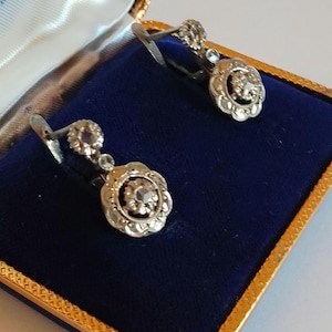 Reserved Antiques Edwardian Silver Ornate Earrings