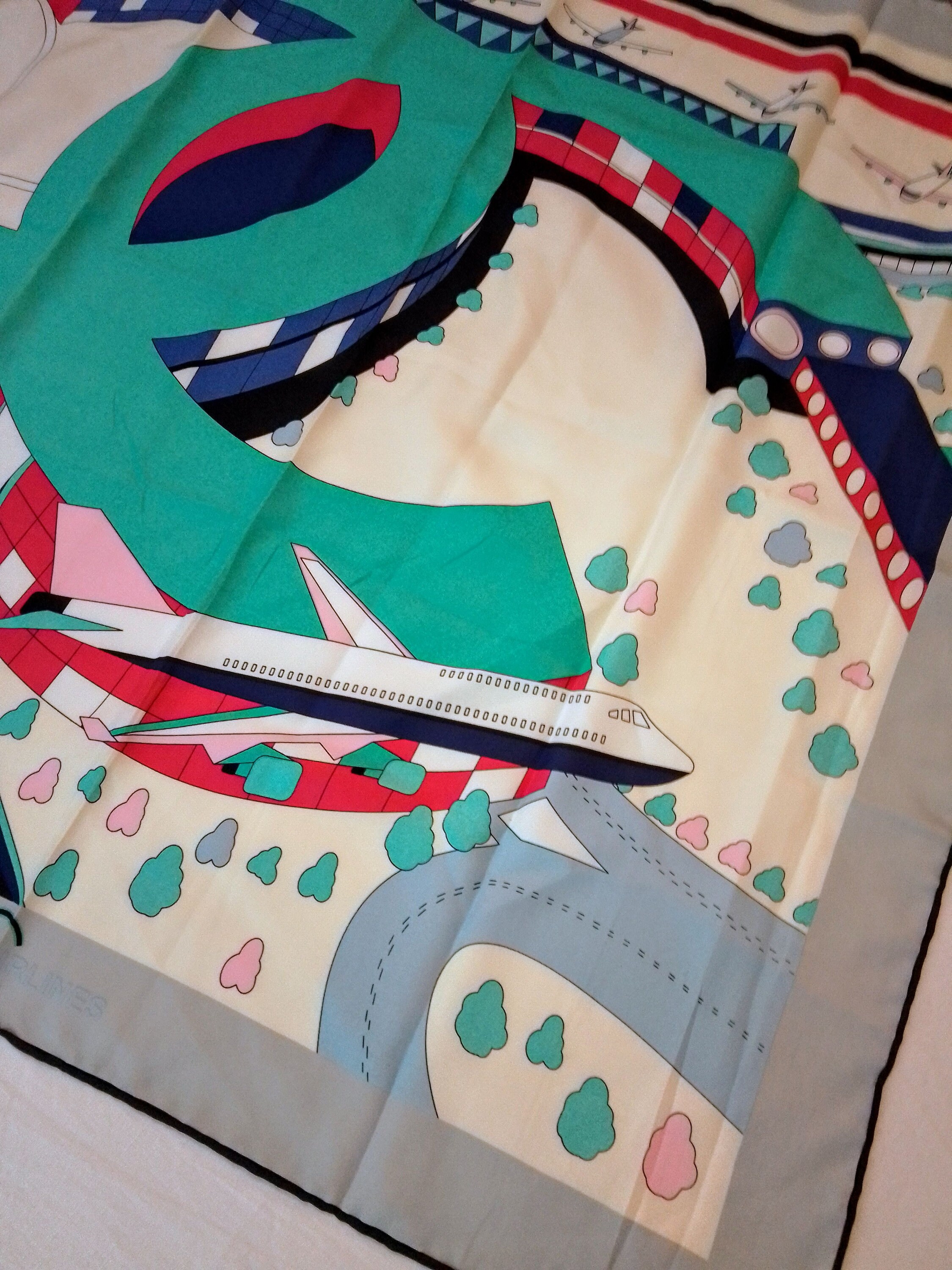 Vintage Auth Brandname Chanel Paris Airline Silk Scarf - Etsy