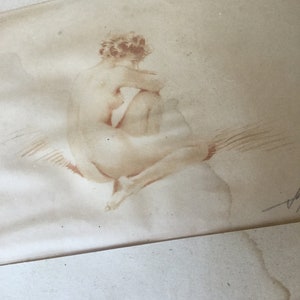Antiga 1935 Camilla Lucas Impressão colorida Suzanne Meunier Pin Up Erotika