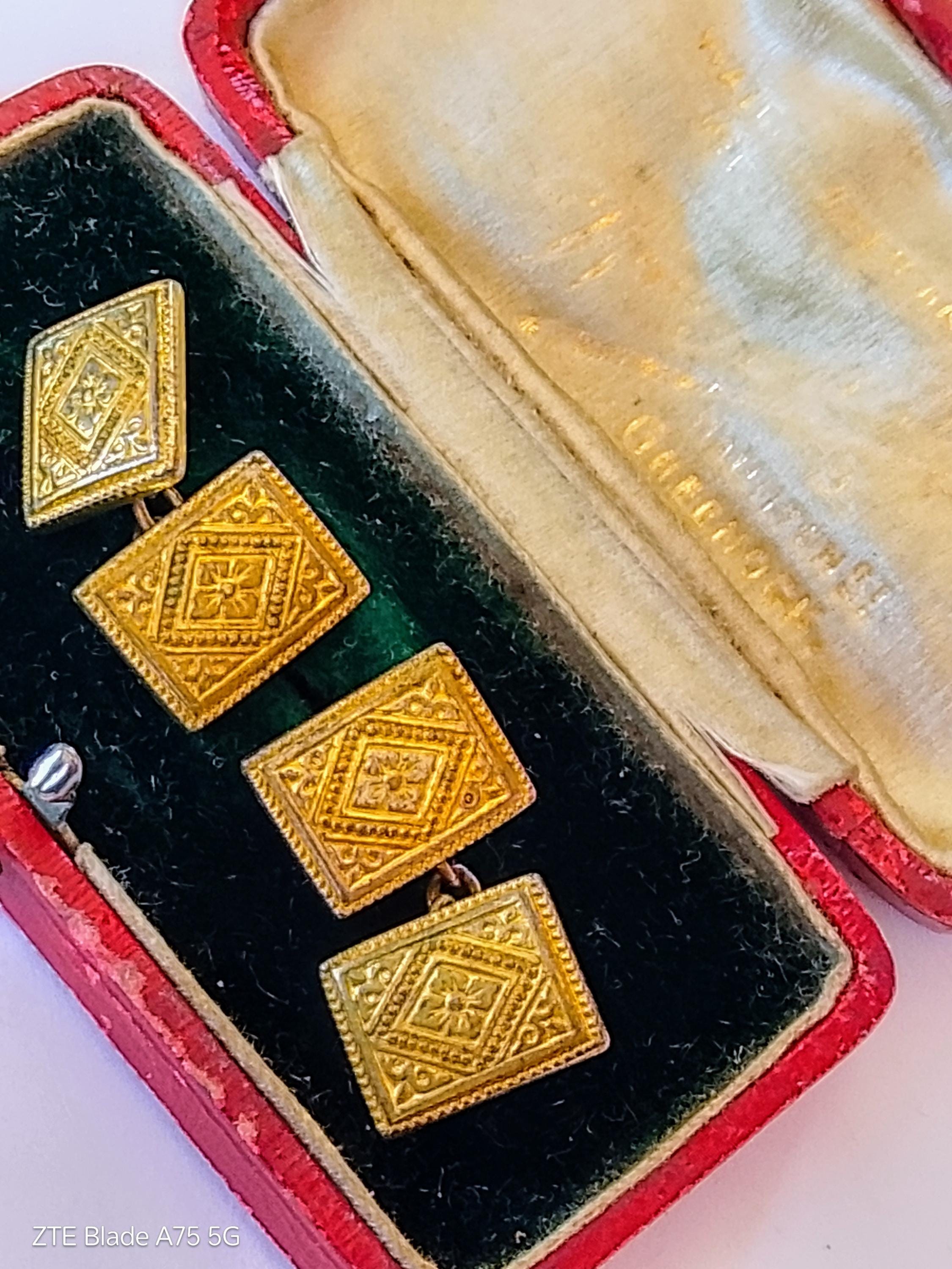 Antiques 50s Gilt Ornate Cufflinks
