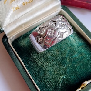 Antiques 70s Silver Tank Ring
