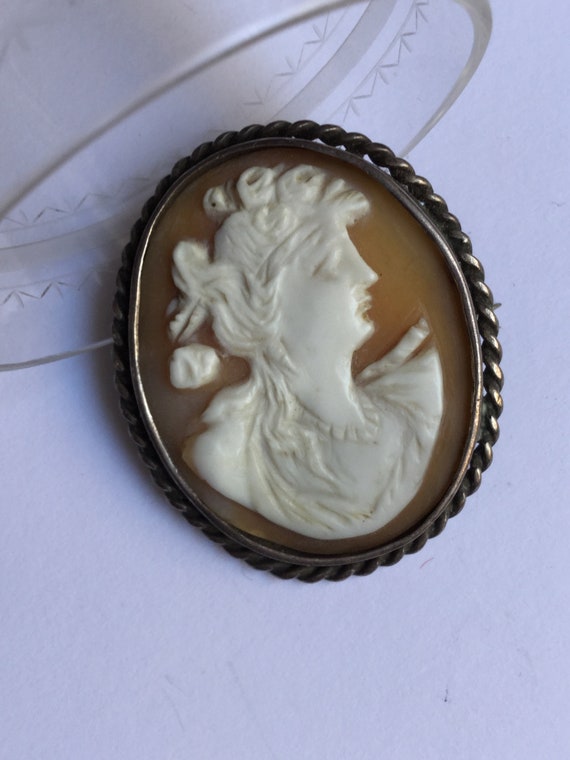 Antiques Edwardian Belle Epoque Silver Cameo Broo… - image 6