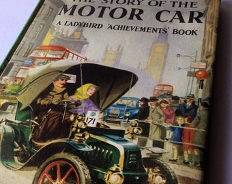 Vintage English book Story of the motor car, car collectibles, antique book, illustrated book, car memorabilia
