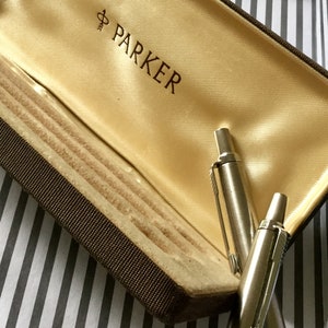 Vintage Brandname Parker Steel Set Ballpoint Pencil Pen