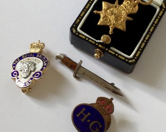 Vintage Enamel Military Pins