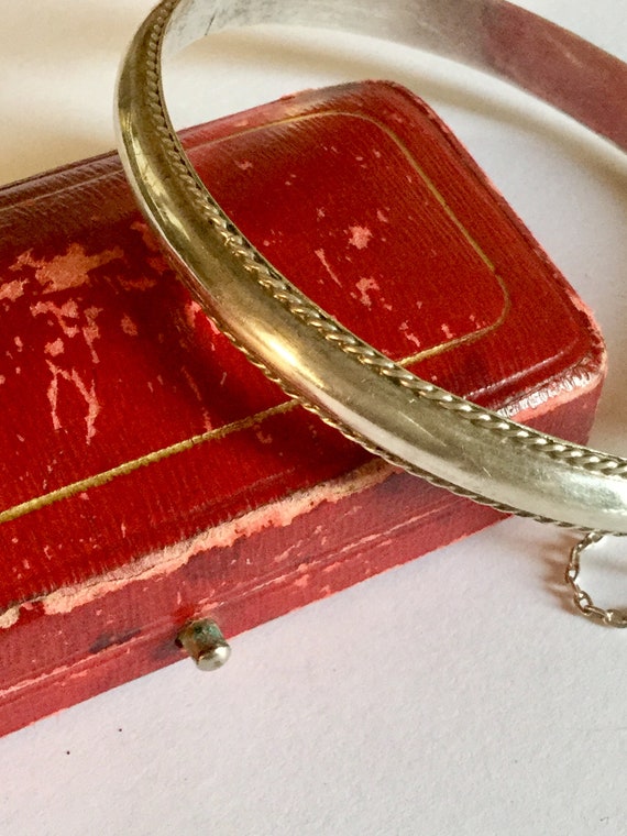Antiques Edwardian Silver Bangle Bracelet - image 4