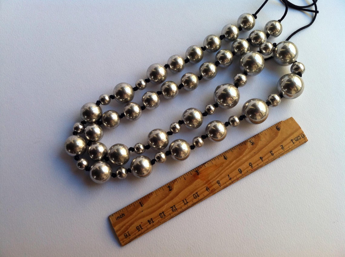 Extra Long Silver Art Deco Necklace Vintage Necklace Silver Etsy