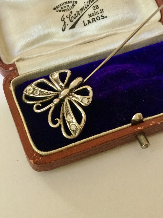 Broche Papillon Antique En Argent Sterling 925 - Style Art Nouveau France - Occasion