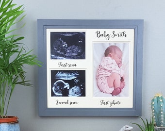 Baby scan frame, multi scan, Personalised baby gift, baby shower gift, ultrasound picture frame, first and second scan, first photo,