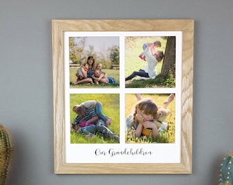 Personalized Grandchildren Photo Frame, Multi-Photo Display, Grandma/Grandpa Christmas Gift