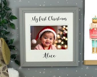 Personalised My first Christmas photo frame, Personalised picture frame. baby first Christmas gift, newborn gift. custom photo frame.