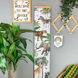 Safari animal height chart, nursery wall decor, jungle growth chart,  baby nature lovers gift, gender neutral, 1st birthday, baby shower